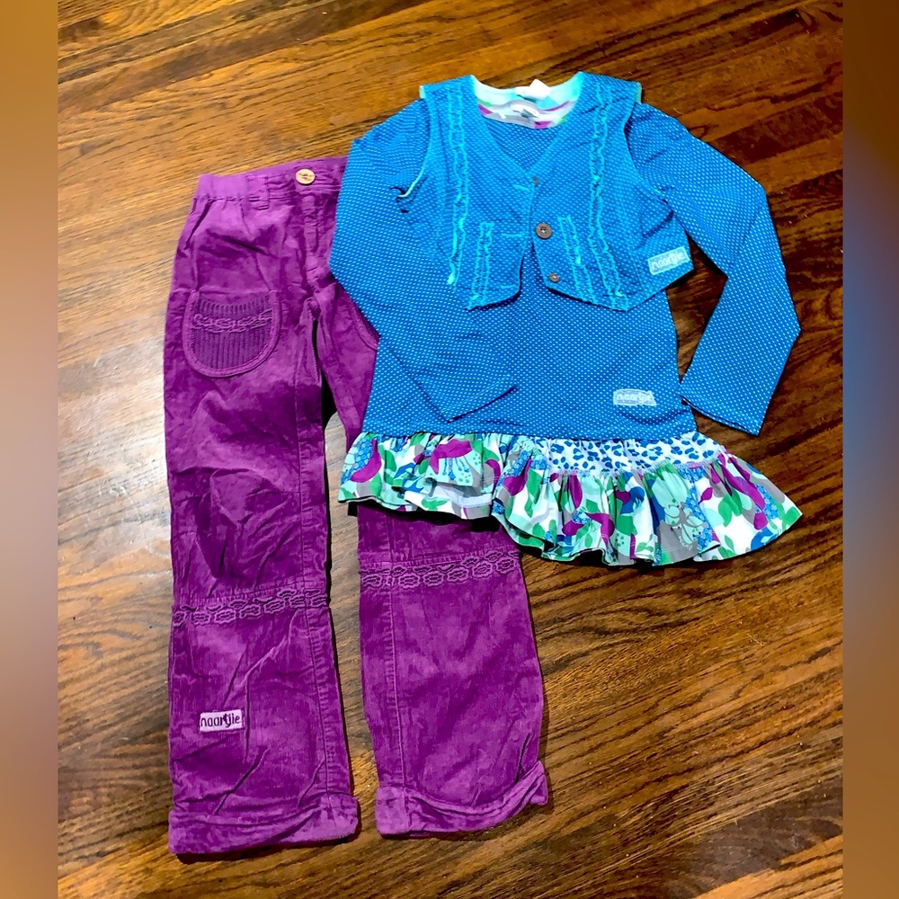 Naartjie Kids 3pc Outfit Top/Vest/Pants size 10yrs